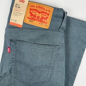 NEW Levi's 511 Jeans Mens‎ 31x32 Warm Slim Stretch Blue Grey Denim